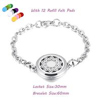 constantlife Hypoallergenic Essential Oil Diffuser Locket Bracelet -Stainless Steel Aromatherapy Scent Jewelry (Flower 2)
