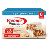 Premier Protein Nutrition Bar, Yogurt Peanut Crunch, 30g Protein (Pack of 6)