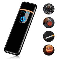 Womdee USB Rechargeable Lighter, Windproof Cigar Lighter Heating Electric Wire Operation Slim Electronic Cigarette Lighter with Touch Sensor Function for Cigarette Candle Cigar