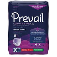 Prevail Purse Ready Incontinence Protective Underwear for Women, Maximum Absorbency, Sm/Med, 20 Count (Single Pack)