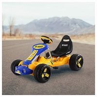 Push & Pedal Riding Vehicle, Go Kart Kids Ride on Bike, Yellow