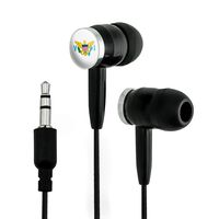 The United States Virgin Islands National Country Flag Novelty in-Ear Earbud Headphones - Black