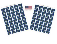 Made in USA! 100 Pennsylvania 1.5" x 1" Self Adhesive State Flag Stickers, Two Sheets of 50, 100 Pennsylvania Sticker Flags Total