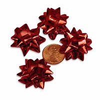 Red Metallic Confetti Bows 1" | Quantity: 100