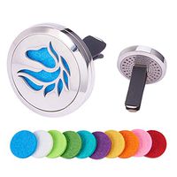 BENECREAT Horse Car Air Freshener Aromatherapy Essential Oil Diffuser Stainless Steel Locket with Vent Clip 10 Washable Felt Pads