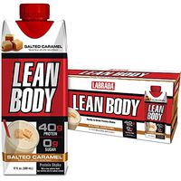 Lean Body Ready-to-Drink Salted Caramel Protein Shake, 40g Protein, Whey Blend, 0 Sugar, Gluten Free, 22 Vitamins & Minerals,  (Recyclable Carton & Lid - Pack of 12) LABRADA