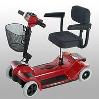 Zip'r Mobility - Traveler - Travel Scooter - 4-Wheel - 14"W x 12.5"D - Red