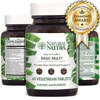 Natural Nutra Multivitamin and Mineral for Women and Men, One a Day Vitamin and Supplement, Vegetarian, Gluten Free, Non GMO, 60 Easy to Swallow Tablets