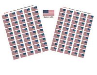 Made in USA! 100 Country Flag 1.5" x 1" Self Adhesive World Flag Scrapbook Stickers, Two Sheets of 50, 100 International Sticker Decal Flags Total (United States, Right Hand)