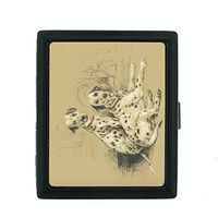 Perfection In Style Metal Cigarette Case Vintage Dog Design 015