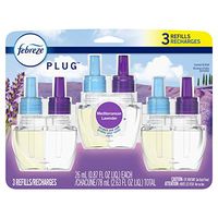 Febreze Plug in Air Freshener, Odor Eliminating Scented Oil Refill, Mediterranean Lavender, 3 Count