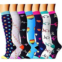 Compression Socks (7 Pairs) for Women & Men 15-20 mmHg is Best Athletic & Medical for Running Flight Travel Nurses (Multicolour 5, Small/Medium)