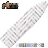 Gorilla Grip Reflective Silicone Ironing Board Cover, 15x54, Fits Large and Standard Boards, Pads Resist Scorching and Staining, Elastic Edge Covers, Thick Padding, No Fasteners Needed, Houndstooth