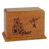 Wood Cremation Urn - Mahogany Hummingbird