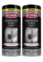 Weiman Stainless Steel Cleaning Wipes [2 Pack] Removes Fingerprints, Residue, Water Marks and Grease From Appliances - Works Great on Refrigerators, Dishwashers, Ovens, Grills and More