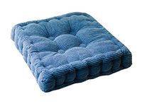 Peacewish Thicker Square Seat Cushion for Home Office Kitchen Indoor Solid Color Chair Pads (Blue, M)