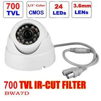 BW BWA7D 1/4'' 700TVL Indoor Day Night Security Surveillance CCTV Dome Camera with 20M IR Range Night Vision-White