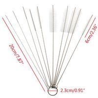 10Pcs Black Household Bottle Tube Cleaning Brush Set Home Kitchen Clean Tool (White)