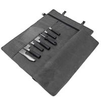 Chef's Knife Roll, Roll Up Knife Bag, Multifunctional 11 Pockets Knife Carrying Case,Travel Knife Carrier Holder,Large Capacity/Durable Waxed Canvas/Ultralight Cultery Knife Protectors (Grey)
