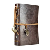 Cupcinu Pirate Style Notepads Vintage Classic PU Leather Cover Bound Notebook Leather Writing Journal Notebook Ａ７-80 1710.5CM (Brown)