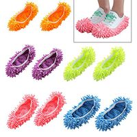 Dust Mop Slippers Microfiber Floor Mop Slippers Shoe House Floor Cleaning Shoe Cover Home Office Kitchen Dust Dirt Hair Cleaning Tools 5 Pairs