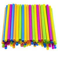 Majestic Settings Jumbo Smoothie Straws 100 pack Assorted Colors