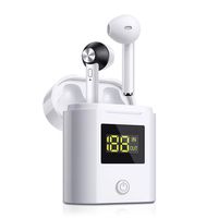 Truly Wireless Earbuds,CRSCN Bluetooth V5.0 Headphones with Charging Case 24H Cycle Playtime LED Battery Display TWS Waterproof Wireless Earphones with Mic in Ear 3D Stereo Headphones for Android iOS