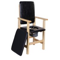 LGZW Solid Wood Commode Chair,Disabled Walker Anti-Slip Elderly Mobile Shower Chair, Pregnant Woman Toilet Stool Walker with Backrest and Handrail (Color : B)