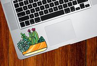 Potted Succulent Plants -D1- Cactus - Stained Glass Style Vinyl MacBook Laptop Trackpad Tablet Decal - Copyright 2016 Yadda-Yadda Design Co (SM 3.75"w x 3.25"h)