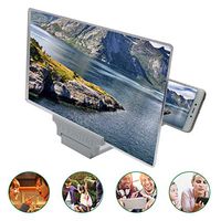 Screen magnifier 3D 12In 3X-5X HD Screen for Video Folding Screen Enlarged Eyes Protection Holder Universal for Home Travel,White