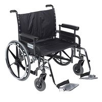 Drive Medical Deluxe Sentra Heavy Duty Extra-Extra-Wide Wheelchair, Detachable Full Arms/Swing Away Foot Rests, Black