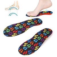 Bacophy Kids Orthotic Arch Support Shoe Insoles, Children EVA Cushioning Inserts, Shock Absorption Velvet Surfaces Deep Heel Cup Inner Sole for Flat Feet, Plantar Fasciitis, Feet Heel Pain Relief (L)