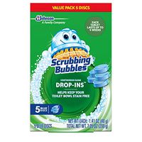 Scrubbing Bubbles Continuous Clean Drop-Ins Toilet Cleaner Tablet, Repels Tough Hard Water and Limescale Stains, Blue Discs, 5ct, 7.05 oz