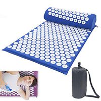 WODT Wellness Therapy Acupressure Mat & Pillow Set - Relieve Back and Neck Pain, Relax Muscles, Relieve Insomnia Travel Bag,Blue