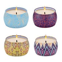 PerHomeAid Scented Candles Jasmine,Lotus,Lilac Blossoms & French Lavender,Natural Soy Wax Portable Travel Tin Candle,4-Pack