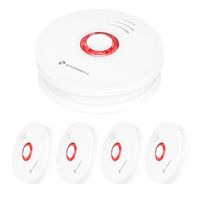 SITERWELL UL217 Photoelectric Smoke Alarm Detector 9V Battery Operated 4 Pack Big Test Button & Low battery Signal(GS528A)