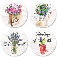 Bouquets Envelope Seals (4 Designs) - Set of 24, Flat Sheet, Self-Stick Stickers