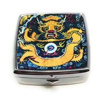 Value Arts Year of the Dragon Pill Box, 2 Compartments, 2 Inches Square