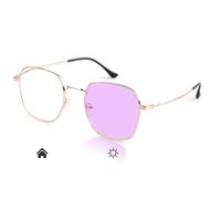 Women Photochromic Glasses Anti-UV Anti-Blue Light Mobile Phone Radiation No Degree Fashion Polygon Frame Sunglasses OM8007C01Z