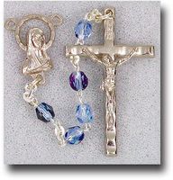 Sapphire Crystal Beaded 16.5" Rosary