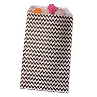 3-1/4" X 5 1/8" Black Chevron Merchandise Bags | Quantity: 100 Width 3 1/4"