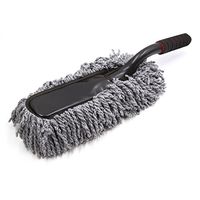 uxcell Gray Cotton Thead Foam Handle Car Cleaning Brush Duster Dust Wax Mop Tool