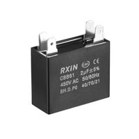 uxcell CBB61 Run Capacitor 450V AC 2uF Doule Insert Metallized Polypropylene Film Capacitors for Ceiling Fan