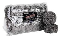 brheez Stainless Steel 3" Scouring Pads - Heavy Duty Industrial & Commercial Individually Wrapped Scrubbing Sponges (Pack of 12) - 50 Grams