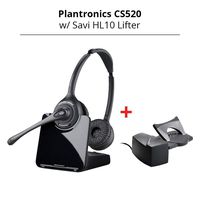 Plantronics CS520 Binaural Wireless Headset System with Savi HL10 Lifter (Straight Plug)
