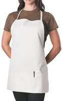 KNG Pack of 2 - White Adjustable Bib Apron - 3 Pocket
