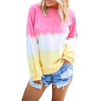 haoricu Women's Casual Triple Color Block Long Sleeve Pullover Loose Lightweight Tops Sweatshirts (Pink, XXXXXL)
