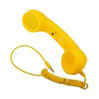 Mic Retro Telephone Cell Phone Handset Receivers Fancy Mobile Phones Receiver Mobile Phone Headphones (Yellow)