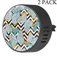 Butterflies With Orange-Edged Wings 2 PCS Car Essential Oil Diffuser Vent Clip Car Aromatherapy Diffuser, White Musk