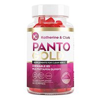 Vitamin B5 Pantothenic Acid Gummies for Acne - Panto Gold - Hair Skin & Nails - Biotin, Zinc, Folic Acid Chewable Non-GMO Gluten-Free Vegetarian for Body, Oily Skin, 60ct